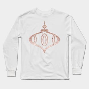 Sparkling rose gold christmas bauble Long Sleeve T-Shirt